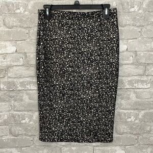 Soprano Black Metallic Pencil Skirt